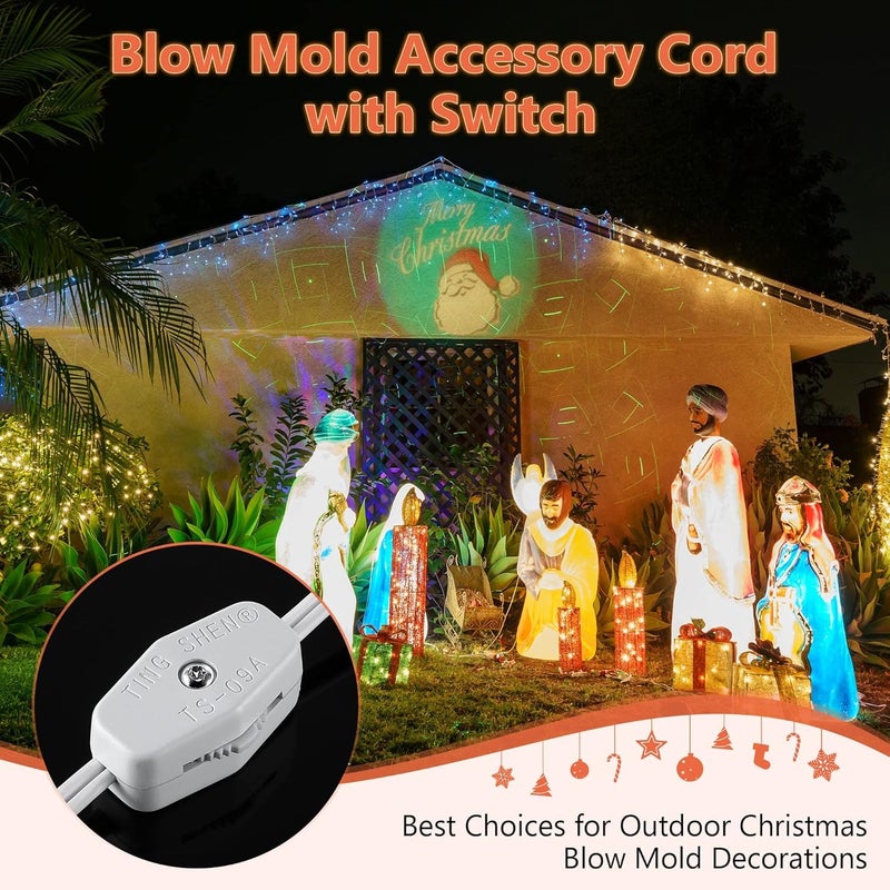 Meonum Blow Mold Light Kit Replacement, E27 E26 Single Light Cord Kit with Switch Fuse Plug, for Indoor Outdoor Halloween Christmas Village House Craft Decorations and Salt Lamp (1 Set) - Image 5